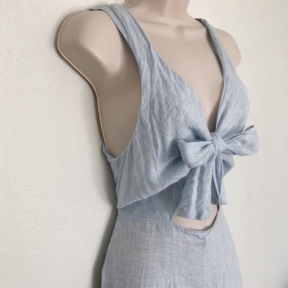 [Solid & Striped] Light Blue Linen Jumpsuit Pants - Picture 6 of 8